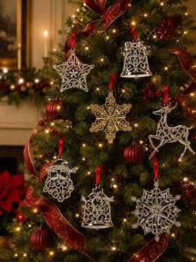 Lenox American by Design 6 Pc Christmas Ornament Collection w/ Original Boxes